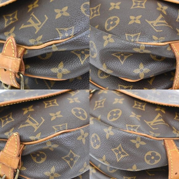 LOUIS VUITTON Logo Saumur 30 Shoulder Bag Monogram Leather Brown - Picture 8 of 14